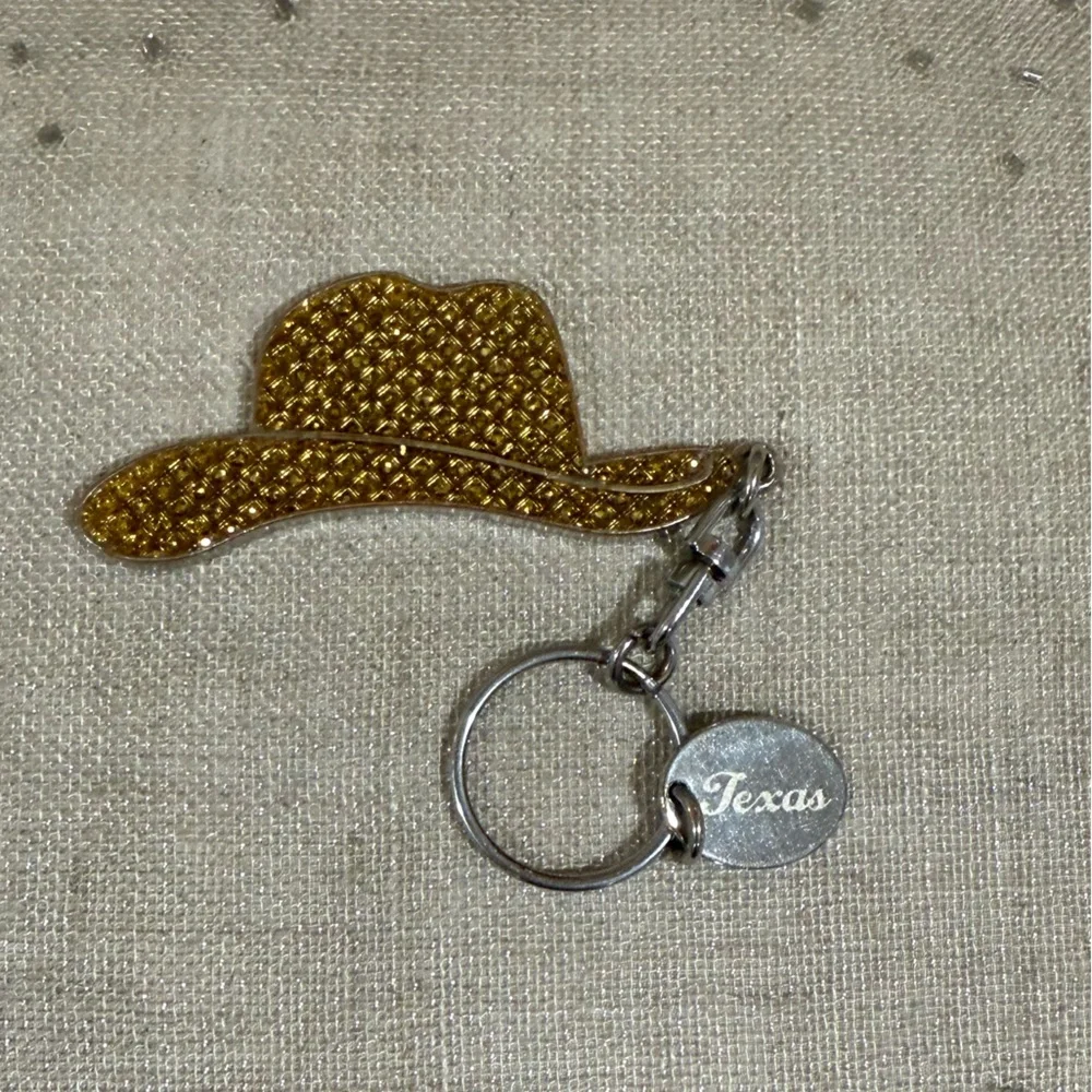 Gold Cowboy Hat Keychain